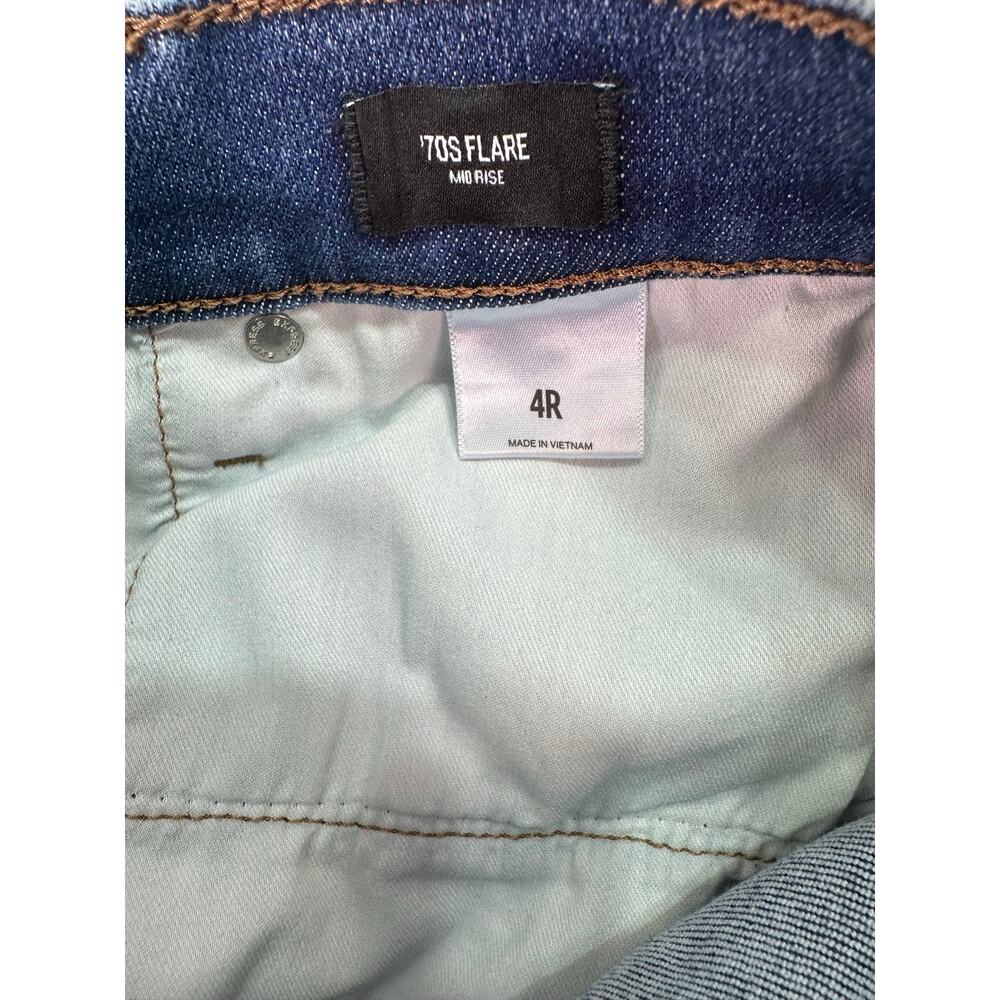 Express 70s Flare Mid Rise Jeans Blue Wash Stretch Denim Size 4R - Picture 8 of 15